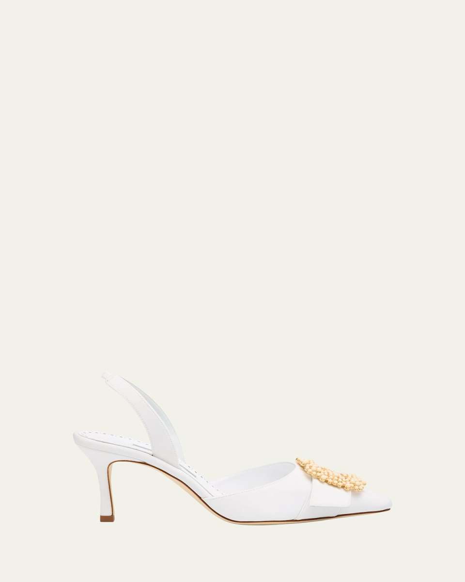 Gibsli Silk Buckle Slingback Pumps